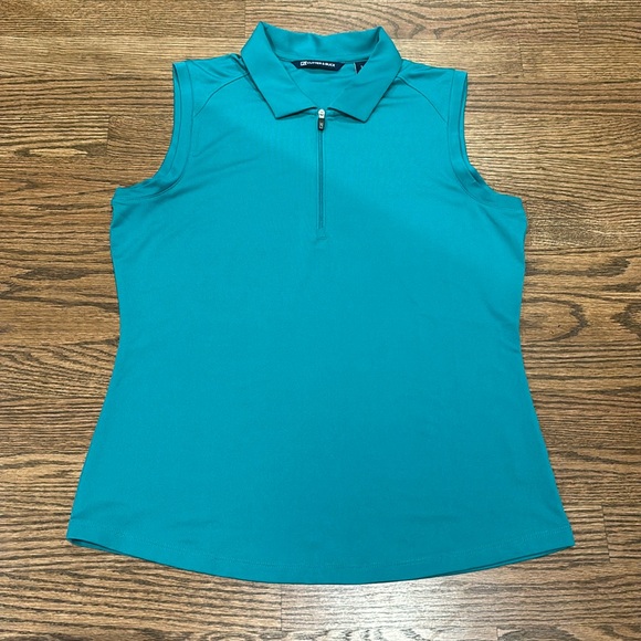 Cutter & Buck Forge Sleeveless Polo size small teal green - Picture 3 of 5
